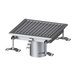 Kessel Bodenwanne Ferrofix, DN 125, 350x350mm, ohne Klebeflansch, Edelstahl, Silber... KESSEL-6135035 4026092099377 (Abb. 1)
