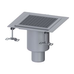 Kessel Bodenablauf Ferrofix KF15, DN 100, senkrecht, 300x300mm, 2,5l/s, L 15mm, Edelstahl... KESSEL-55148 4026092107737 (Abb. 1)