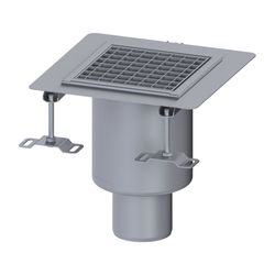 Kessel Bodenablauf Ferrofix KF6, DN 100, senkrecht, 230x230mm, 2,5l/s, L 15mm, Edelstahl... KESSEL-55149 4026092107744 (Abb. 1)