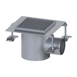 Kessel Bodenablauf Ferrofix KF15, DN 100, waagerecht, 206x206mm, 2,5l/s, L 15mm, Edelstah... KESSEL-55153 4026092107782 (Abb. 1)