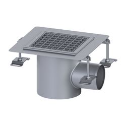 Kessel Bodenablauf Ferrofix KF6, DN 100, waagerecht, 230x230mm, 2,5l/s, L 15mm, Edelstahl... KESSEL-55155 4026092107805 (Abb. 1)