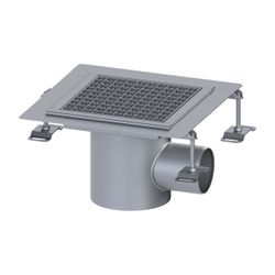 Kessel Bodenablauf Ferrofix KF6, DN 100, waagerecht, 300x300mm, 2,5l/s, L 15mm, Edelstahl... KESSEL-55156 4026092107812 (Abb. 1)