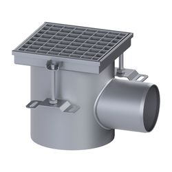 Kessel Bodenablauf Ferrofix, DN 100, waagerecht, 206x206mm, 2,5l/s, L 15mm, Edelstahl... KESSEL-55157 4026092107829 (Abb. 1)