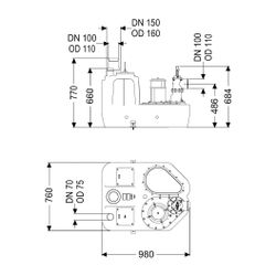 Kessel Hebeanlage Aqualift F XL 200 l Mono SPF 1400-S3, Schieber aus Kunststoff... KESSEL-11002 4026092056691 (Abb. 1)