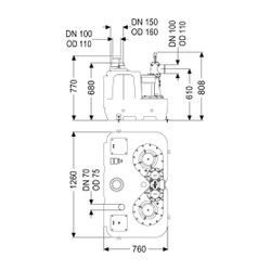 Kessel Hebeanlage Aqualift F XL 300 l Duo SPF 1400-S3, Schieber aus Kunststoff... KESSEL-11012 4026092056790 (Abb. 1)