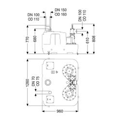 Kessel Hebeanlage Aqualift F XL 450 l Duo SPF 3000-S3, Schieber aus Kunststoff... KESSEL-11055 4026092057223 (Abb. 1)