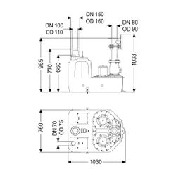 Kessel Hebeanlage Aqualift F XL 200 l Duo SPF 4500-S3, Schieber aus Guss... KESSEL-11062 4026092057292 (Abb. 1)