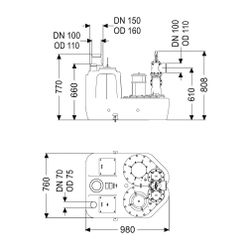 Kessel Hebeanlage Aqualift F XL 200 l Duo SPF 1400-S1, Schieber aus Kunststoff... KESSEL-11086 4026092057537 (Abb. 1)