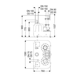 Kessel Hebeanlage Aqualift F XL 300 l Duo SPF 3000-S1, Schieber aus Guss... KESSEL-11113 4026092057803 (Abb. 1)