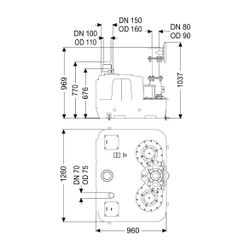 Kessel Hebeanlage Aqualift F XL 450 l Duo SPF 4500-S1, Schieber aus Guss... KESSEL-11127 4026092057940 (Abb. 1)