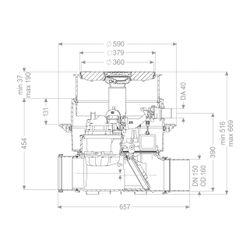 Kessel Rückstauhebeanlage Ecolift DN 150 Bodenplatte, Schwarz... KESSEL-21150S 4026092046821 (Abb. 1)