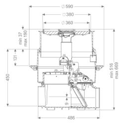 Kessel Rohbaukit Pumpfix M, 516-669mm, Kunststoff, Schwarz... KESSEL-24000X-RBK 4026092097052 (Abb. 1)