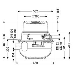 Kessel Rohbaukit Aqualift M, 490-620mm, PE, Schwarz... KESSEL-280511S-RBK 4026092106969 (Abb. 1)