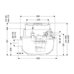 Kessel Hebeanlage Aqualift S Compact Duo GTF 1200 Bodenplatte, Schwarz... KESSEL-281230S 4026092082744 (Abb. 1)