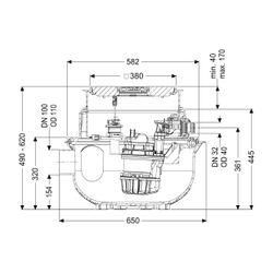 Kessel Hebeanlage Aqualift S Compact Tronic GTF 1200 resistent, Bodenplatte, Schwarz... KESSEL-281250SC 4026092094884 (Abb. 1)