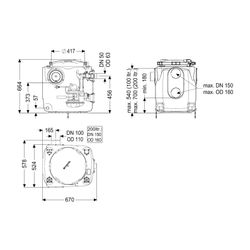 Kessel Hebeanlage Aqualift S 100 Mono GTF 1250, freie Aufstellung... KESSEL-28512 4026092092873 (Abb. 1)