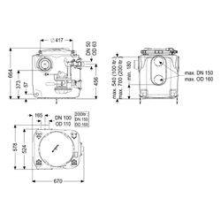 Kessel Hebeanlage Aqualift 100 Mono GTF 1250, 1,3kW, max. Förderhöhe 11m, Kunststoff, Sc... KESSEL-28512C 4026092112991 (Abb. 1)