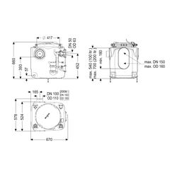 Kessel Hebeanlage Aqualift S 100 Tronic, GTF 600, freie Aufstellung... KESSEL-28513 4026092092897 (Abb. 1)