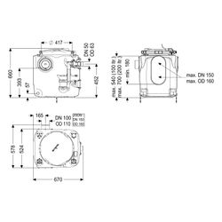 Kessel Hebeanlage Aqualift 100 Tronic GTF 600, 120L, max. Förderhöhe 8m, Kunststoff, Sch... KESSEL-28513C 4026092113004 (Abb. 1)