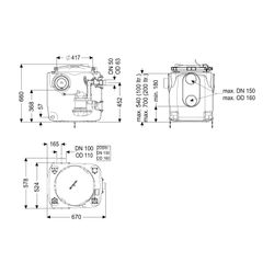 Kessel Hebeanlage Aqualift S 100 Tronic, GTF 1250, freie Aufstellung... KESSEL-28514 4026092092903 (Abb. 1)