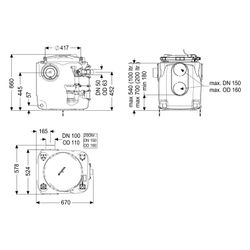 Kessel Hebeanlage Aqualift 100 Duo GTF 600, 12m3/h 8m 230V, max. Förderhöhe 8m, Kunststo... KESSEL-28515C 4026092113028 (Abb. 1)