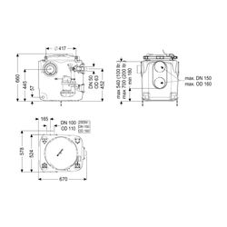 Kessel Hebeanlage Aqualift S 100 Duo GTF 1250, freie Aufstellung... KESSEL-28516 4026092092927 (Abb. 1)