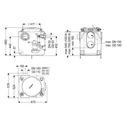 Kessel Hebeanlage Aqualift 100 Duo GTF 1250 resistent, 20m3/h, 120L, max. Förderhöhe 11m... KESSEL-28516C 4026092113035 (Abb. 1)