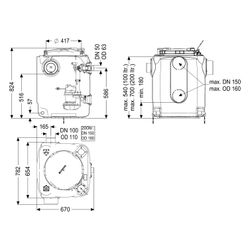 Kessel Hebeanlage Aqualift 200 Duo GTF 1250 resistent, 20m3/h, max. Förderhöhe 11m, Kuns... KESSEL-28518C 4026092113059 (Abb. 1)