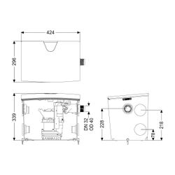 Kessel Hebeanlage Minilift S GTF 500 resistant, freie Aufstellung... KESSEL-28562C 4026092097007 (Abb. 1)