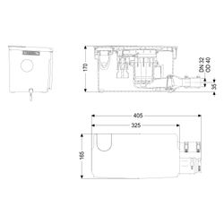 Kessel Kleinhebeanlage Minilift S GTF 250-S3, 230V, 6,5m3/h, Weiß... KESSEL-28564 4026092111611 (Abb. 1)