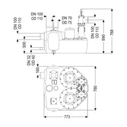 Kessel Hebeanlage Aqualift F Duo Standard SPF 3000-S3, Schieber aus Kunststoff... KESSEL-28631 4026092007716 (Abb. 1)