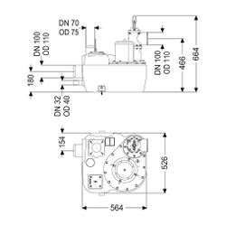 Kessel Hebeanlage Aqualift F Mono Standard SPF 1500-S3, Schieber aus Kunststoff... KESSEL-28644 4026092007693 (Abb. 1)