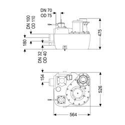 Kessel Hebeanlage Aqualift F Mono Standard SPF 3000-S3, ohne Schieber... KESSEL-28647 4026092005996 (Abb. 1)