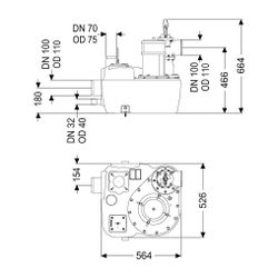 Kessel Hebeanlage Aqualift F Mono Comfort SPF 1400-S3, Schieber aus Kunststoff... KESSEL-28648-C 4026092058480 (Abb. 1)