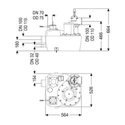 Kessel Hebeanlage Aqualift F Mono Standard SPF 3000-S3, Schieber aus Kunststoff... KESSEL-28649 4026092007686 (Abb. 1)