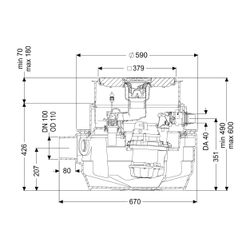 Kessel Hebeanlage Aqualift F Compact Mono SPZ 1000-S3 Bodenplatte, Schwarz... KESSEL-28701S 4026092073063 (Abb. 1)