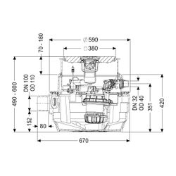 Kessel Hebeanlage Aqualift F Compact Mono SPZ 1000 resistent, Bodenplatte, Schwarz... KESSEL-28701SC 4026092093658 (Abb. 1)