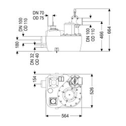 Kessel Hebeanlage Aqualift F Mono Comfort SPF 3000-S3, Schieber aus Kunststoff... KESSEL-28754 4026092054543 (Abb. 1)