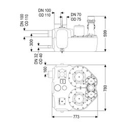 Kessel Hebeanlage Aqualift F Duo Comfort SPF 1500-S3, ohne Schieber... KESSEL-28764 4026092054550 (Abb. 1)