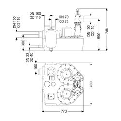 Kessel Hebeanlage Aqualift F Duo Comfort SPF 3000-S3, Schieber aus Kunststoff... KESSEL-28767 4026092054581 (Abb. 1)