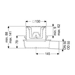 Kessel Bodenablauf Der Ultraflache 79 DN 50 Schlitzrost... KESSEL-44700.20 4026092080900 (Abb. 1)