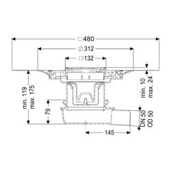 Kessel Bodenablauf Der Ultraflache 79 DN 50 Variofix Designrost Kessel L und L... KESSEL-44700.53 4026092080948 (Abb. 1)