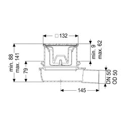 Kessel Bodenablauf Der Ultraflache 79 DN 50 Designrost Kessel... KESSEL-44700.62 4026092080924 (Abb. 1)