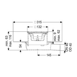 Kessel Bodenablauf Der Ultraflache 54 DN 40 WaD Designrost Kessel... KESSEL-44740.62M 4026092080771 (Abb. 1)