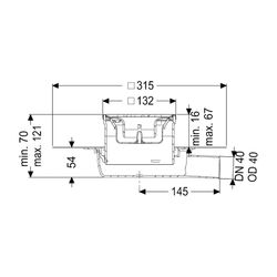 Kessel Bodenablauf Der Ultraflache 54 DN 40 WaD Designrost Kessel L und L... KESSEL-44740.63M 4026092080764 (Abb. 1)