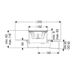 Kessel Bodenablauf Der Ultraflache 54 DN 50 WaD Designrost Kessel... KESSEL-44750.62M 4026092080856 (Abb. 1)