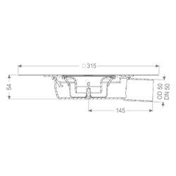 Kessel Der Ultraflache Grundkörper 54 DN 50 WaD, Sperrwasserhöhe 22mm... KESSEL-44750M 4026092080702 (Abb. 1)