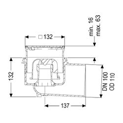 Kessel Boden-/Deckenablauf Practicus DN 100 Designrost, seitlich... KESSEL-45110.63 4026092052846 (Abb. 1)