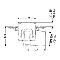 Kessel Bodenablauf Practicus Pressflansch DN 100 Designrost, seitlich... KESSEL-45119.63 4026092034064 (Abb. 1)