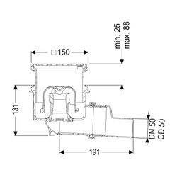 Kessel Boden-/Deckenablauf Practicus DN 50 Schlitzrost, seitlich... KESSEL-45150.11 4026092033722 (Abb. 1)